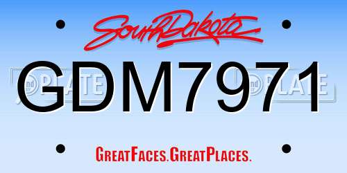 GDM7971 South Dakota License Plate