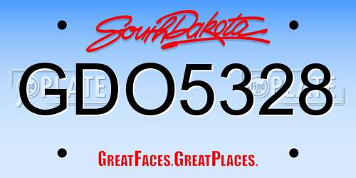 GDO5328 South Dakota License Plate