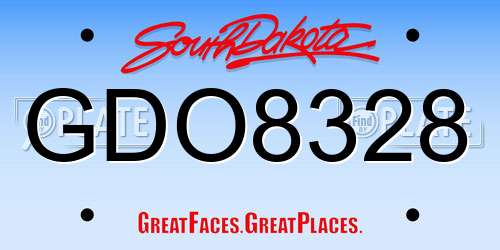 GDO8328 South Dakota License Plate