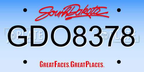 GDO8378 South Dakota License Plate