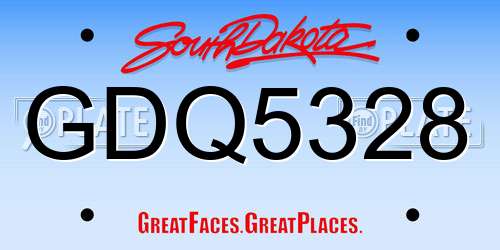 GDQ5328 South Dakota License Plate