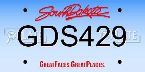 GDS429 South Dakota License Plate