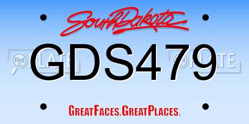 GDS479 South Dakota License Plate