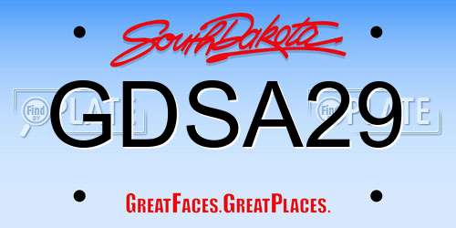 GDSA29 South Dakota License Plate