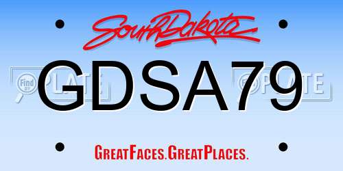 GDSA79 South Dakota License Plate