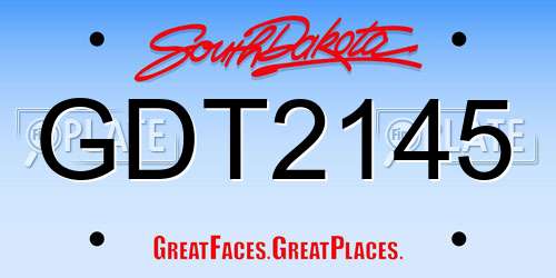 GDT2145 South Dakota License Plate