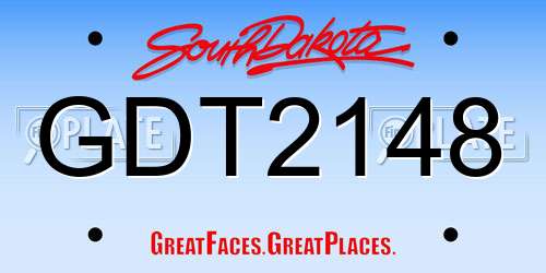 GDT2148 South Dakota License Plate