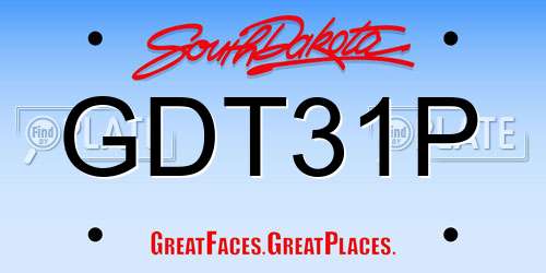 GDT31P South Dakota License Plate