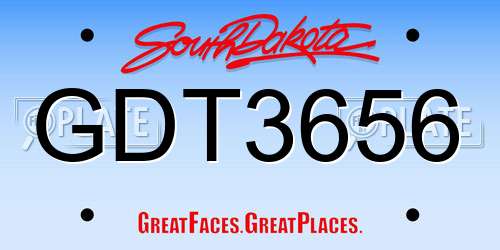 GDT3656 South Dakota License Plate