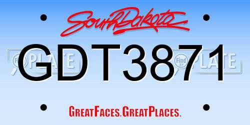 GDT3871 South Dakota License Plate
