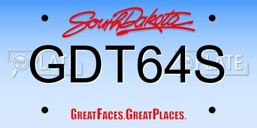 GDT64S South Dakota License Plate