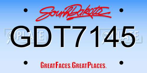 GDT7145 South Dakota License Plate