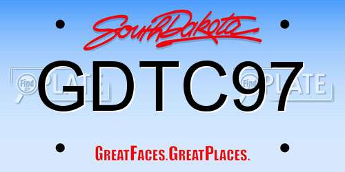 GDTC97 South Dakota License Plate