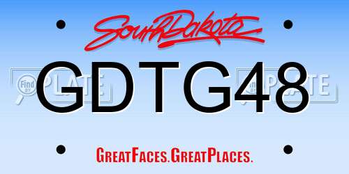 GDTG48 South Dakota License Plate