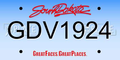 GDV1924 South Dakota License Plate