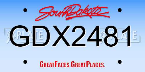 GDX2481 South Dakota License Plate