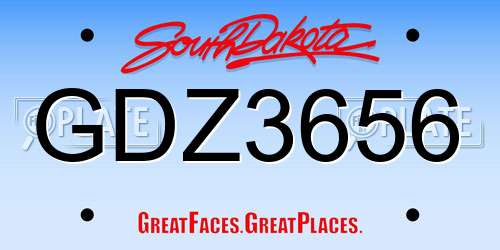 GDZ3656 South Dakota License Plate