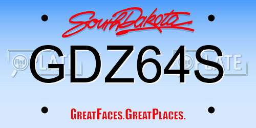 GDZ64S South Dakota License Plate