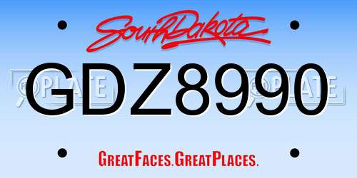 GDZ8990 South Dakota License Plate