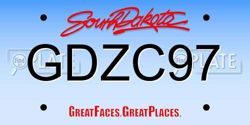 GDZC97 South Dakota License Plate