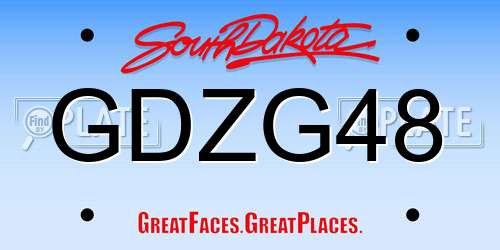 GDZG48 South Dakota License Plate