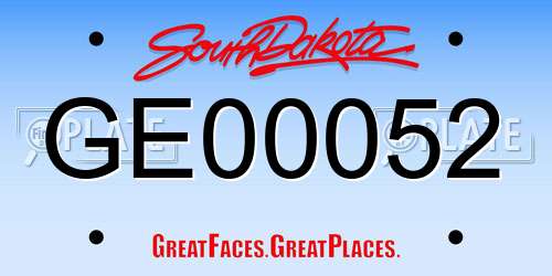 GE00052 South Dakota License Plate