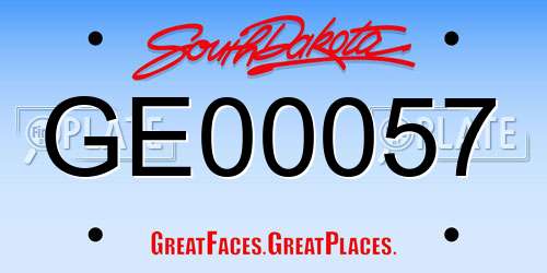 GE00057 South Dakota License Plate