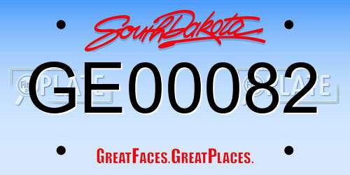 GE00082 South Dakota License Plate