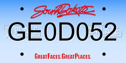 GE0D052 South Dakota License Plate