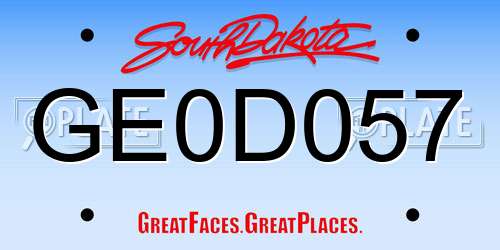 GE0D057 South Dakota License Plate