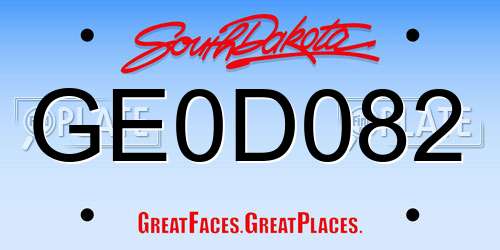 GE0D082 South Dakota License Plate