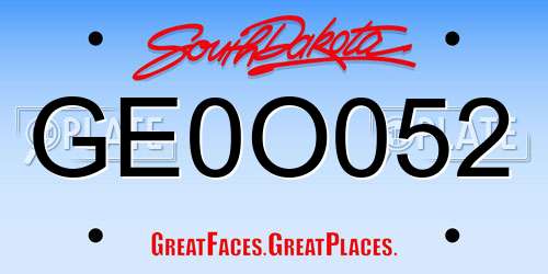 GE0O052 South Dakota License Plate