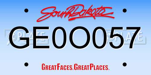 GE0O057 South Dakota License Plate