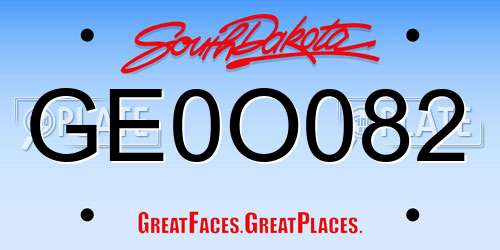 GE0O082 South Dakota License Plate