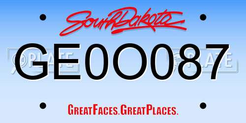 GE0O087 South Dakota License Plate