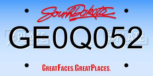 GE0Q052 South Dakota License Plate