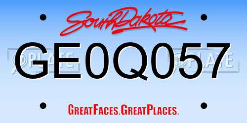 GE0Q057 South Dakota License Plate