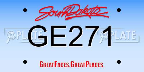 GE271 South Dakota License Plate