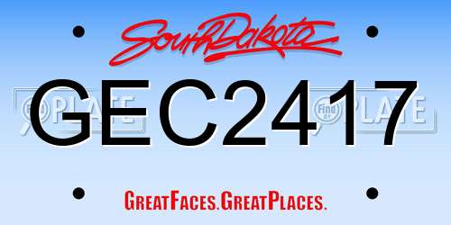 GEC2417 South Dakota License Plate