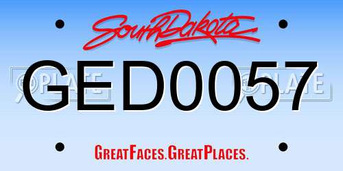 GED0057 South Dakota License Plate