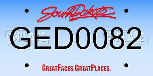 GED0082 South Dakota License Plate