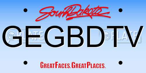 GEGBDTV South Dakota License Plate