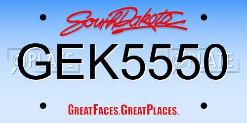 GEK5550 South Dakota License Plate