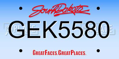 GEK5580 South Dakota License Plate