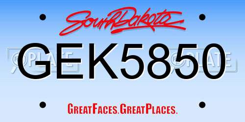 GEK5850 South Dakota License Plate