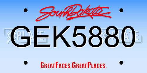 GEK5880 South Dakota License Plate