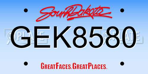 GEK8580 South Dakota License Plate