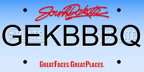 GEKBBBQ South Dakota License Plate