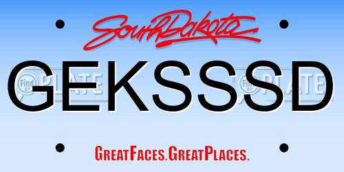 GEKSSSD South Dakota License Plate