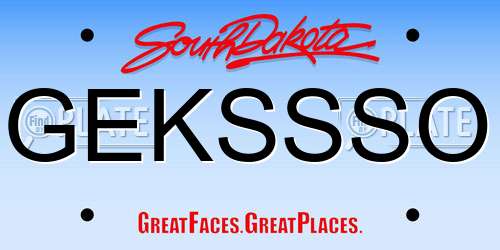 GEKSSSO South Dakota License Plate